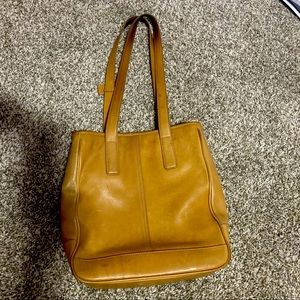 Vintage leather Coach tan beige bag